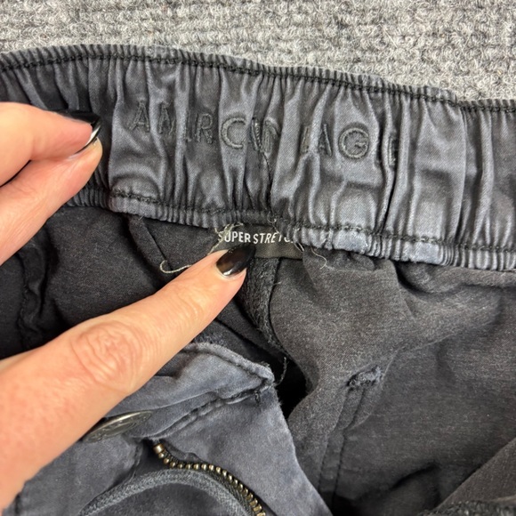 AMERICAN EAGLE Women’s Charcoal Grey Super Stretch Jogger Pants size 2 Long - Picture 4 of 9